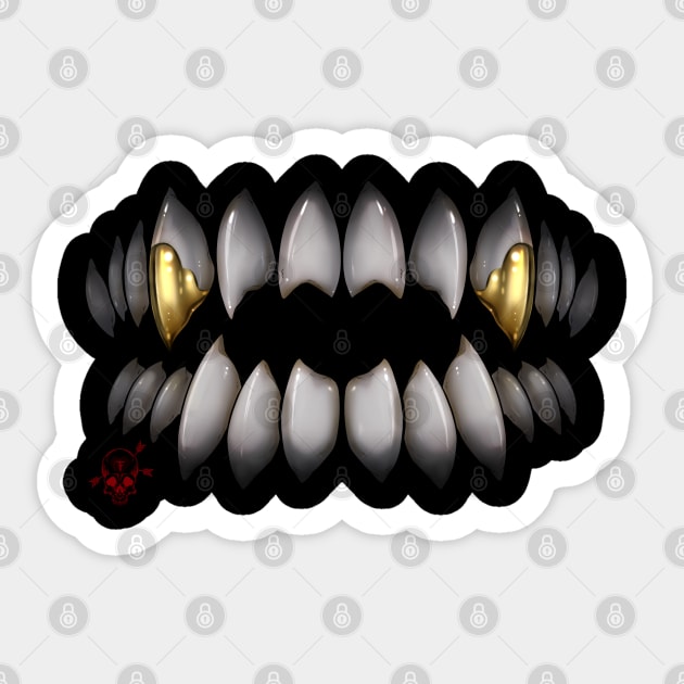 Pretty Smile Gold fangs Sticker by Monstrous1